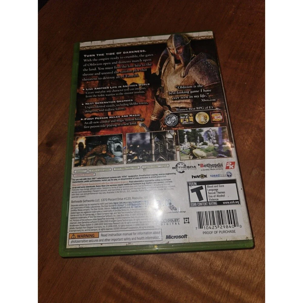 The Elder Scrolls IV Oblivion (Xbox 360, 2006)
